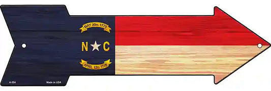 North Carolina State Flag Metal Arrow Sign