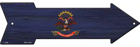 North Dakota State Flag Metal Arrow Sign