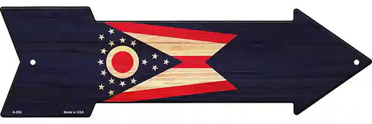 Ohio State Flag Metal Arrow Sign