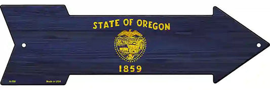 Oregon State Flag Metal Arrow Sign