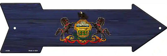 Pennsylvania State Flag Metal Arrow Sign