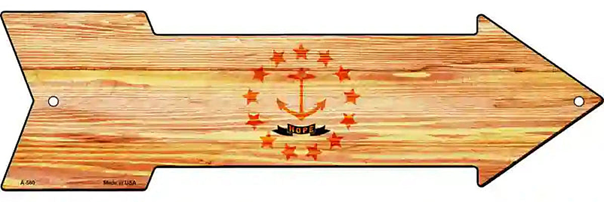Rhode Island State Flag Metal Arrow Sign