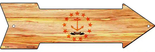 Rhode Island State Flag Metal Arrow Sign