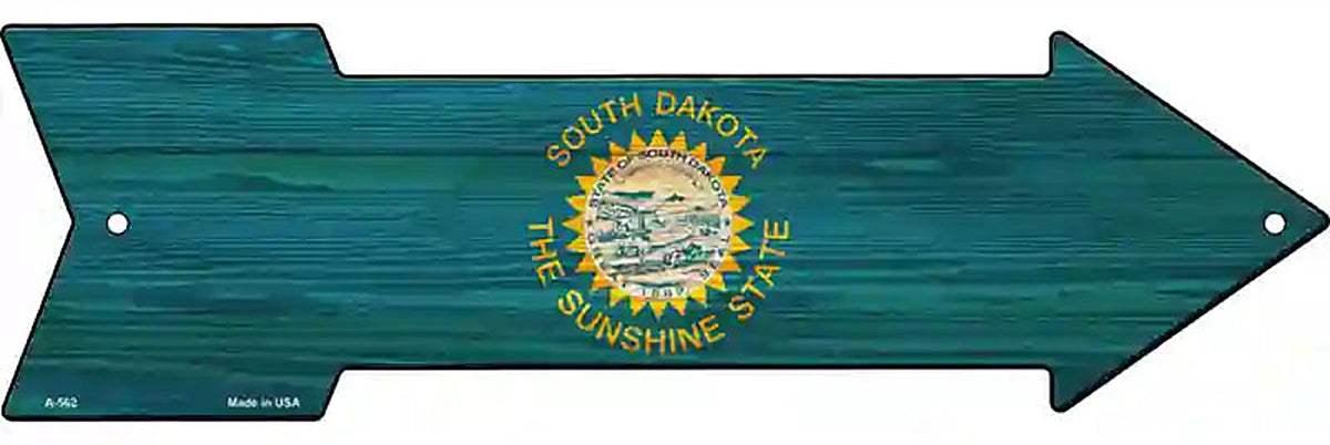 South Dakota State Flag Metal Arrow Sign