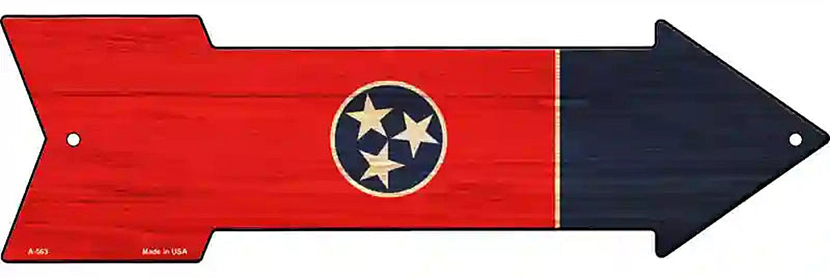 Tennessee State Flag Metal Arrow Sign
