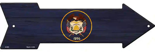 Utah State Flag Metal Arrow Sign