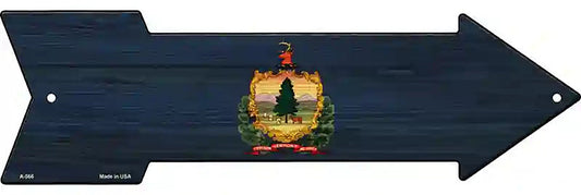 Vermont State Flag Metal Arrow Sign