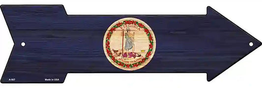 Virginia State Flag Metal Arrow Sign