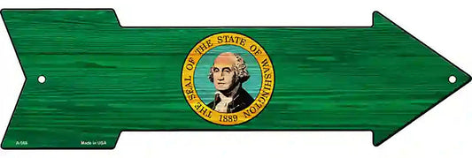 Washington State Flag Metal Arrow Sign