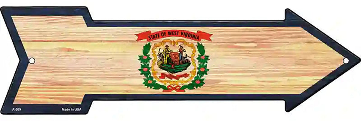 West Virginia State Flag Metal Arrow Sign