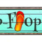 Orange Flip Flop Zone Metal Arrow Sign