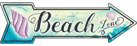 Beach Zone Metal Arrow Sign