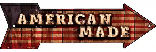 American Made Bulb Letters Metal Arrow Sign