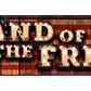 Land of the Free Bulb Letters Metal Arrow Sign