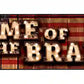 Home of the Brave Bulb Letters Metal Arrow Sign