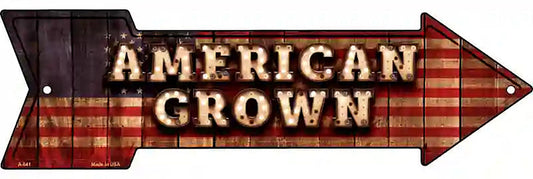 American Grown Bulb Letters Metal Arrow Sign