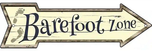 Barefoot Zone Metal Arrow Sign