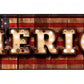 America Bulb Lettering Metal Arrow Sign