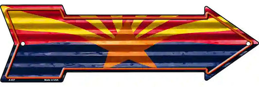 Arizona Flag Metal Arrow Sign