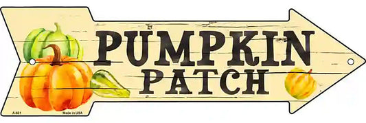 Pumpkin Patch Metal Arrow Sign