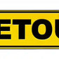 Detour to the Left Metal Arrow Sign