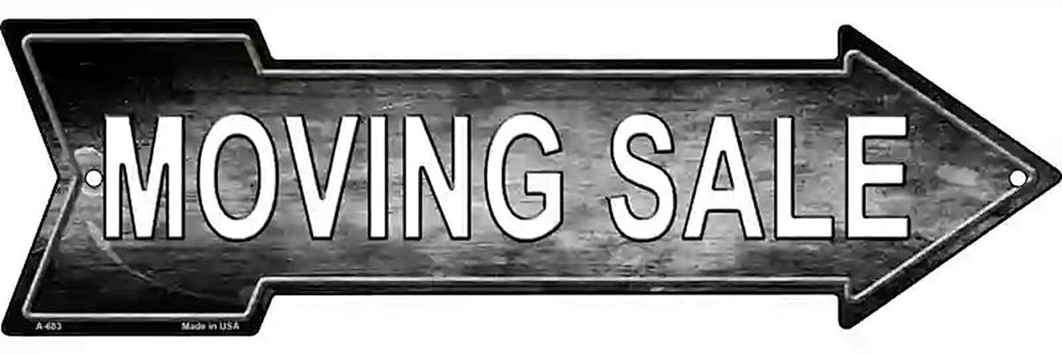 Moving Sale Right Metal Arrow Sign