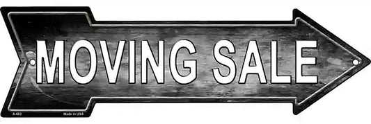 Moving Sale Right Metal Arrow Sign