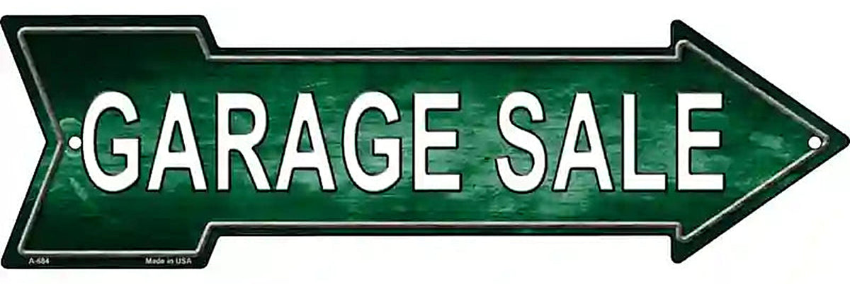 Garage Sale Right Metal Arrow Sign