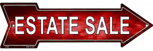 Estate Sale Right Metal Arrow Sign