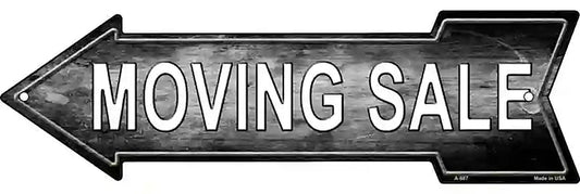 Moving Sale Left Metal Arrow Sign