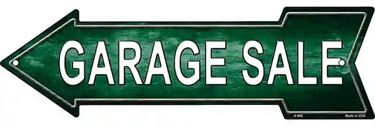 Garage Sale Left Metal Arrow Sign