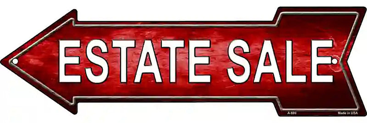 Estate Sale Left Metal Arrow Sign