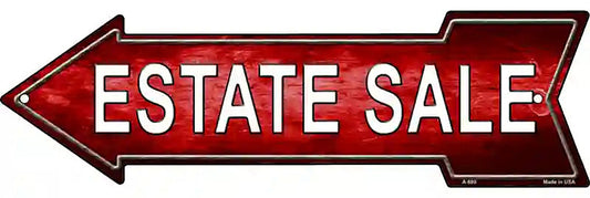 Estate Sale Left Metal Arrow Sign