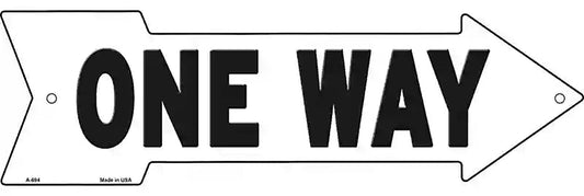 One Way Right Metal Arrow Sign