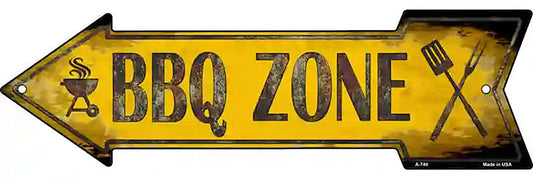 BBQ Zone Metal Arrow Sign