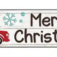 Merry Christmas Truck Hauling Tree Metal Arrow Sign