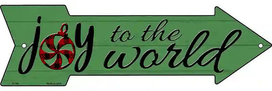 Joy To The World Metal Arrow Sign
