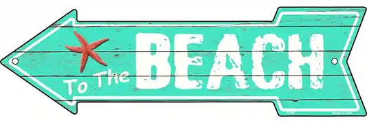 To The Beach Metal Arrow Sign