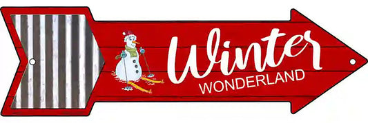 Winter Wonderland Metal Arrow Sign