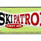 Ski Patrol First Aid Metal Arrow Sign