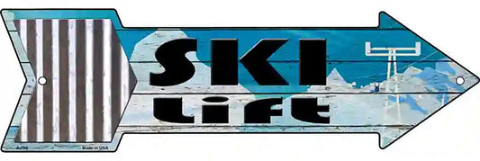Ski Lift Sky Metal Arrow Sign