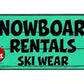 Snowboard Rentals Metal Arrow Sign