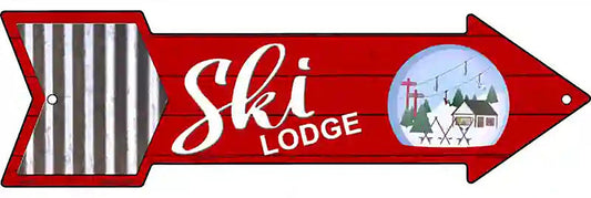 Ski Lodge Metal Arrow Sign