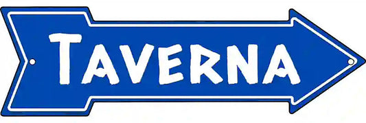 Taverna Blue Metal Arrow Sign