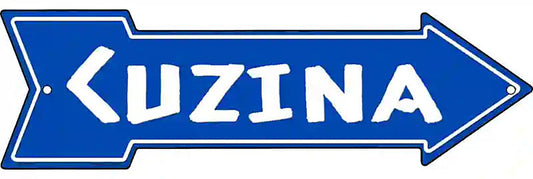 Cuzina Blue Metal Arrow Sign