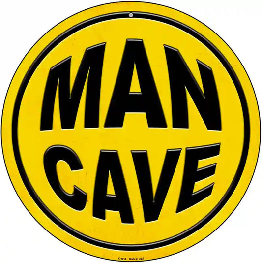 Man Cave Novelty Metal Circular Sign
