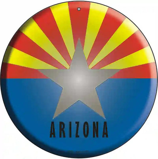 Arizona State Flag Metal Circular Sign