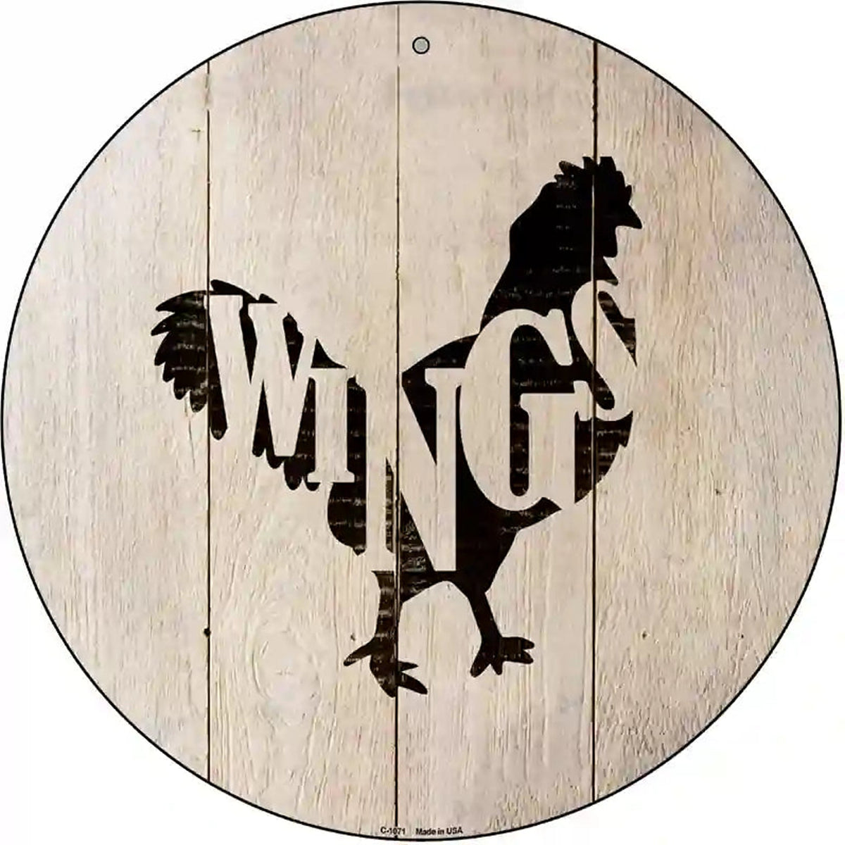 Chickens Make Wings Novelty Metal Circular Sign