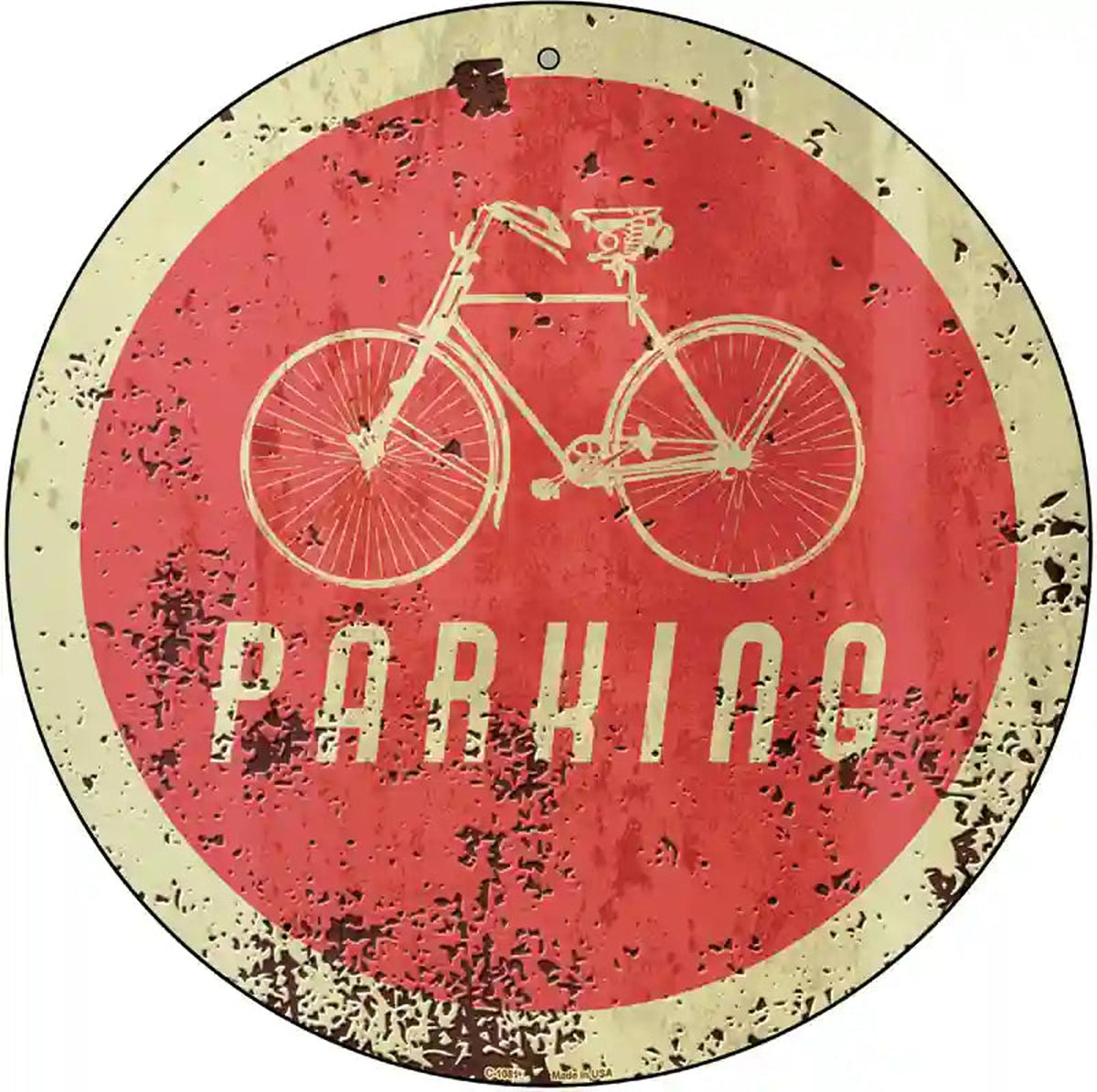 Bicycle Parking Novelty Metal Circular Sign
