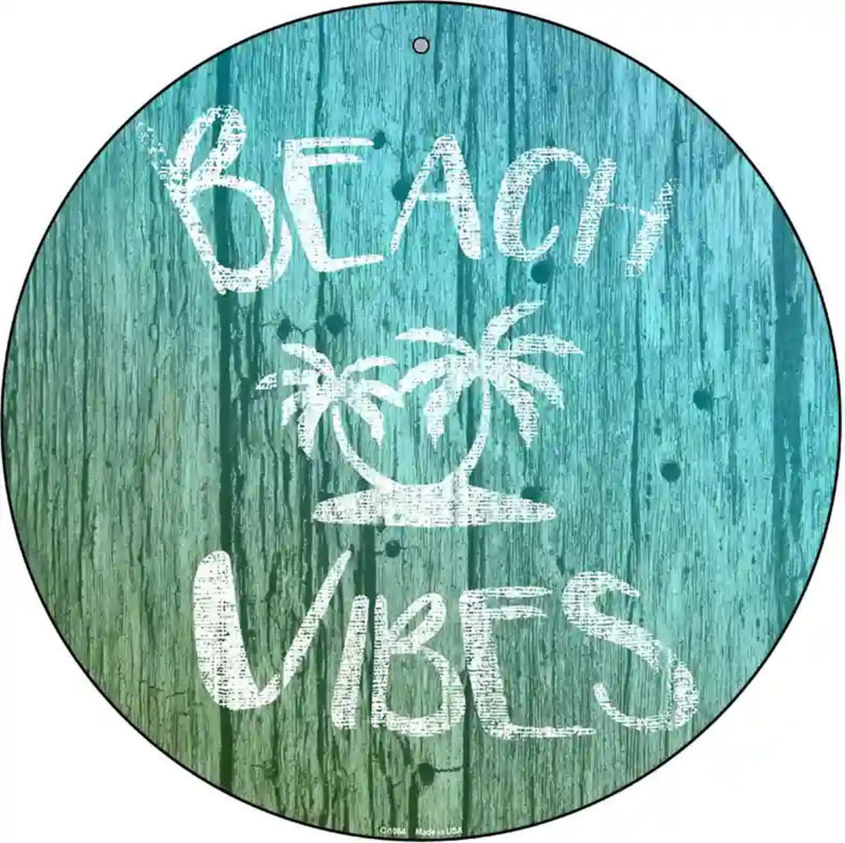 Beach Vibes Novelty Metal Circular Sign